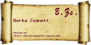 Berka Zsanett névjegykártya